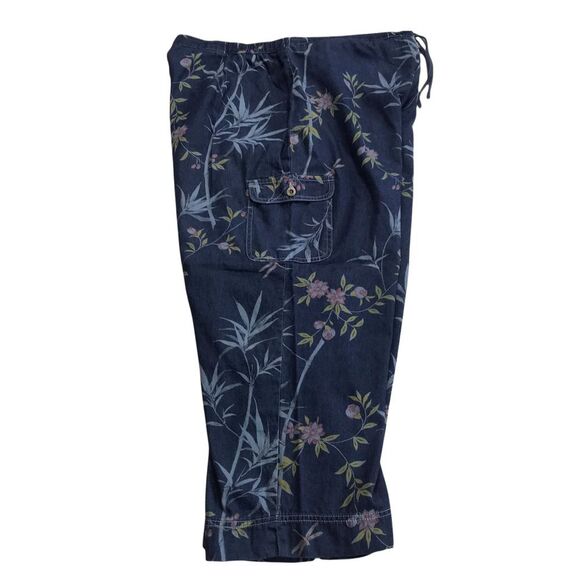 Sag Harbor Sport Tropical Lightweight Zip & Tie Wide Leg Cropped Jeans Blue XL - Picture 4 of 16